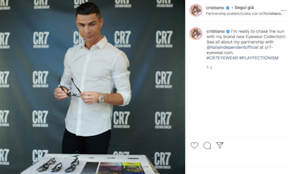 Cristiano Ronaldo lancia la sua linea di occhiali da sole
