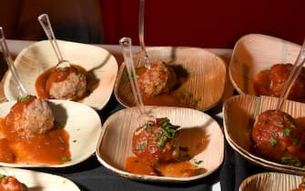 LAS VEGAS, NEVADA - MAY 10:  Traditional meatballs and roasted red peppers are served at the Rao's booth at the 13th annual Vegas Uncork'd by Bon Appetit Grand Tasting event presented by the Las Vegas Convention and Visitors Authority at Caesars Palace on May 10, 2019 in Las Vegas, Nevada.  (Photo by Ethan Miller/Getty Images for Vegas Uncork'd by Bon Appetit)