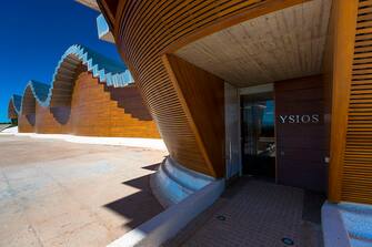 451200144 SPAIN - SEPTEMBER 14: Ysios Bodega winery futuristic architecture at Laguardia in Rioja-Alavesa wine-producing area of Basque country, Spain (Photo by Tim Graham/Getty Images)