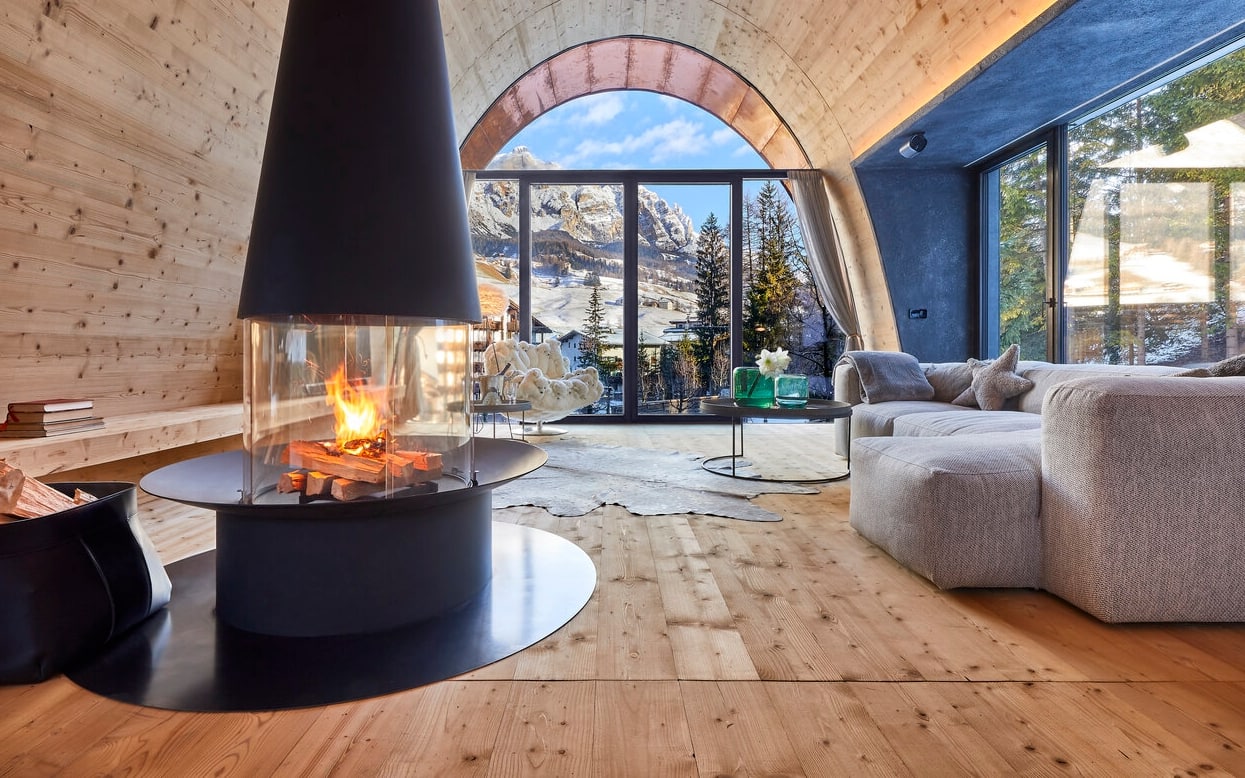 chalet romantici con caminetto e vasca idromassaggio