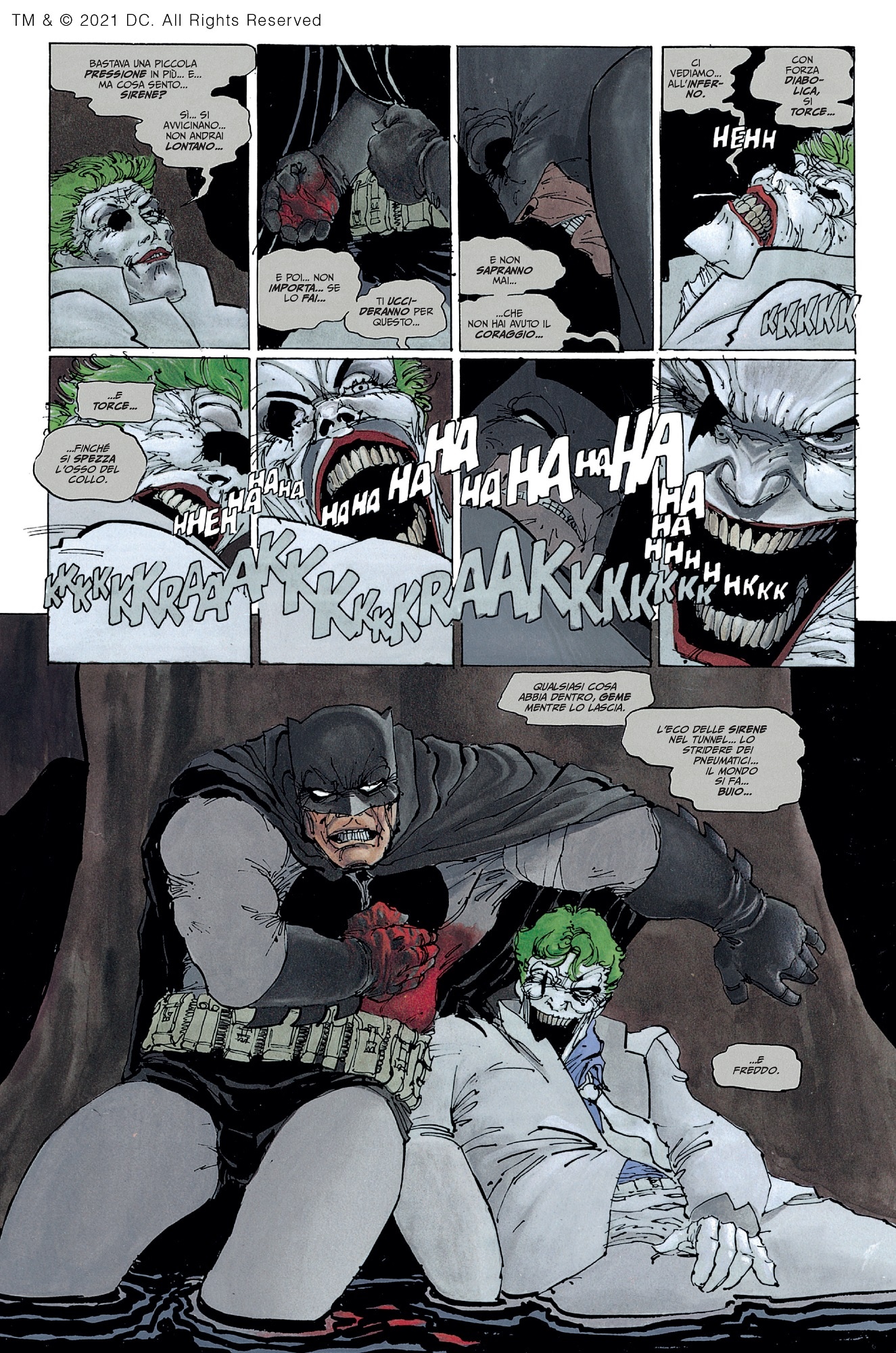 La morte del Joker in "Il ritorno del Cavaliere Oscuro" di Frank Miller Joker