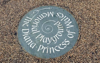 LONDON, UNITED KINGDOM - JUNE 30:  A Commemorative Plaque At The Princess Of Wales Memorial Playground In Kensington Gardens.  (Photo by Tim Graham Photo Library via Getty Images)