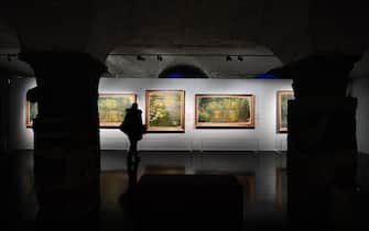 Alcune delle opere di uno dei fondatori dell'impressionismo Claude Monet in mostra a Palazzo Ducale dall'11 febbraio al 22 maggio. Oltre 50 opere di varie dimensioni e periodi in mostra Genova, 10 febbraio 2022.ANSA/LUCA ZENNARO
