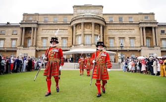 Yeomen of the Guard attend a Royal Garden Party at Buckingham Palace in London on May 25, 2022. (Photo by Dominic Lipinski / POOL / AFP) (Photo by DOMINIC LIPINSKI/POOL/AFP via Getty Images)