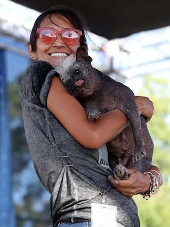 The World's Ugliest Dog contest in Petaluma, California. Mr. Happy Face was the worthy winner of the long running competition which celebrates unique dogs and encourages adoption. Jeneda Benally looked was delighted with her win for her much loved pet which saw her walk away with the $1500 prize money. Ann Lewis came second with her furry pooch Wild Thing and Scotch Haley took the third spot with Monkey. Grace Helbig and Mamrie Hart were two of the judges along with Brian Sobel.



Pictured: 

Ref: SPL5321584 240622 NON-EXCLUSIVE

Picture by: SplashNews.com



Splash News and Pictures

USA: +1 310-525-5808
London: +44 (0)20 8126 1009
Berlin: +49 175 3764 166

photodesk@splashnews.com



World Rights,