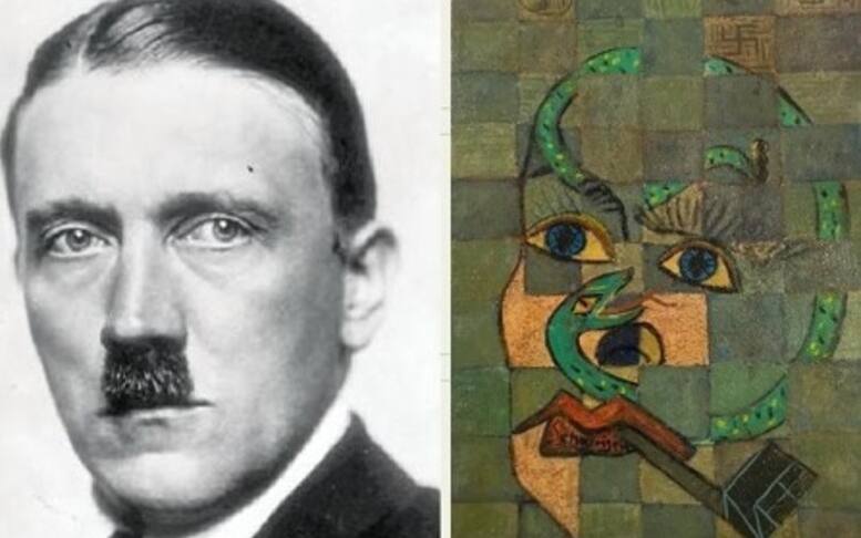Il volto di Hitler a confronto con il dipinto di Picasso (credit: Annalisa Di Maria)
