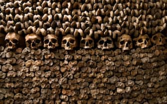 PARIS, FRANCE - JULY O2 : Ossuary in the catacombs of Paris, Ile-de-France, France on July 02, 2020 in Paris, France. (Photo by FrÃ©dÃ©ric Soltan/Corbis via Getty Images)