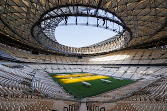 Lusail Stadium progress, interior and pitch area.
