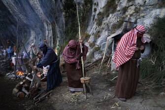 Living Nativity. Ancient Crafts. Genga. Marche. Italy. Europe. (Photo by: Mauro Flamini/REDA&CO/Universal Images Group via Getty Images)