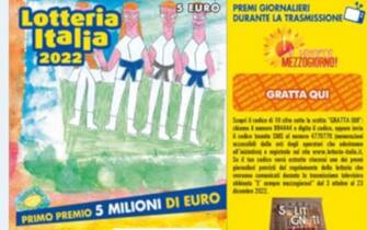 Un biglietto della Lotteria Italia