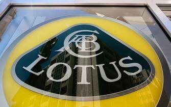 Lotus Monte Carlo, Monaco - July 4, 2020: Sign and emblem of super sports car manufacturer Lotus