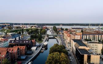Klaipeda city and Port of Klaipeda from the drone perspective