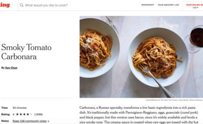 Carbonara con sugo e pancetta, ira del web sulla ricetta del Ny Times