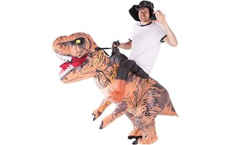 Carnevale-uomo-Uomo sul dinosauro-Bodysocks Fancy Dress - 1