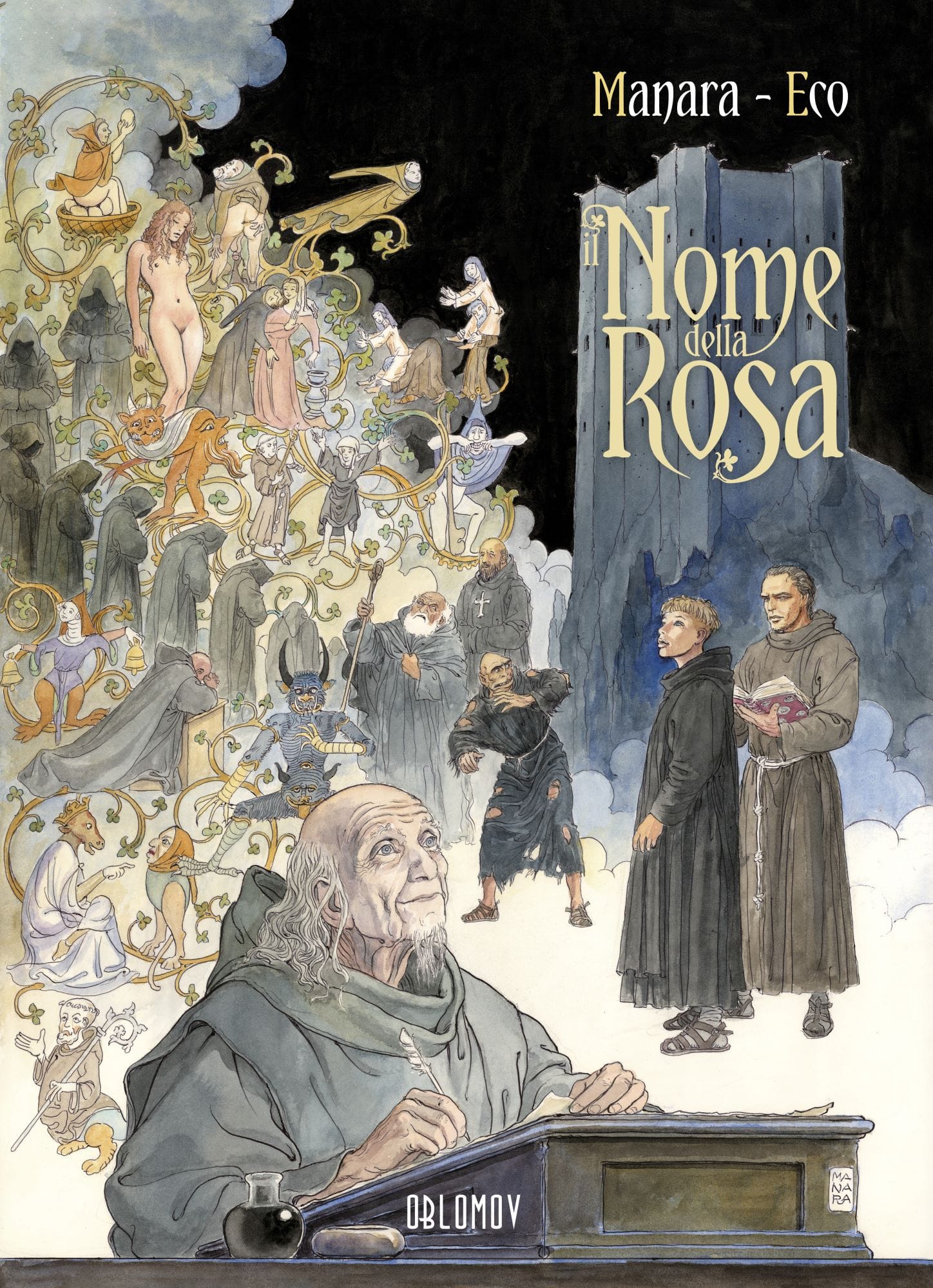 Milo Manara - Umberto Eco, Il Nome della Rosa, Oblomov, 72 pagine a colori, 20 euro
