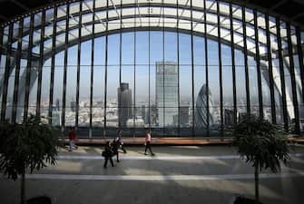 LONDON, ENGLAND - MARCH 12:  Visitors to the Sky Garden at 20 Fenchurch Street enjoy the view on March 12, 2015 in London, England. Number 20 Fenchurch Street is London's newest skyscraper, known locally as The Walkie Talkie. The Sky Garden sits at the top of the 160 metre, 500 million GBP building and is now open to the public. (Photo by Peter Macdiarmid/Getty Images)