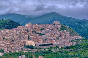 MORANO CALABRO, CALABRIA, ITALY - 2023/05/10: (EDITORS NOTE: Exposure latitude of this image has been digitally increased.) The houses of the small town of Morano Calabro, located on a hill. (Photo by Frank Bienewald/LightRocket via Getty Images)