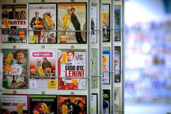 13 November 2019, Mecklenburg-Western Pomerania, Parchim: Thousands of film titles are available for rent on the shelves of the video library "Video Aktuell" and are marked with the selling price and the rental card number. One of the last video stores in Mecklenburg-Vorpommern Vorpommern closes its doors after 29 years before Christmas. Opened in 1991, the rental service for films, music or computer games offered 3,000 VHS cassettes and 4,000 DVD or Blue Ray titles at its weddings. Of Germany's 9,000 video stores, there are fewer than 400 today, according to the association for video and media retailers. Photo: Jens BÃ¼ttner/dpa-Zentralbild/ZB (Photo by Jens BÃ¼ttner/picture alliance via Getty Images)