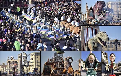 Carnevale di Viareggio, sfilata carri allegorici sul lungomare. FOTO