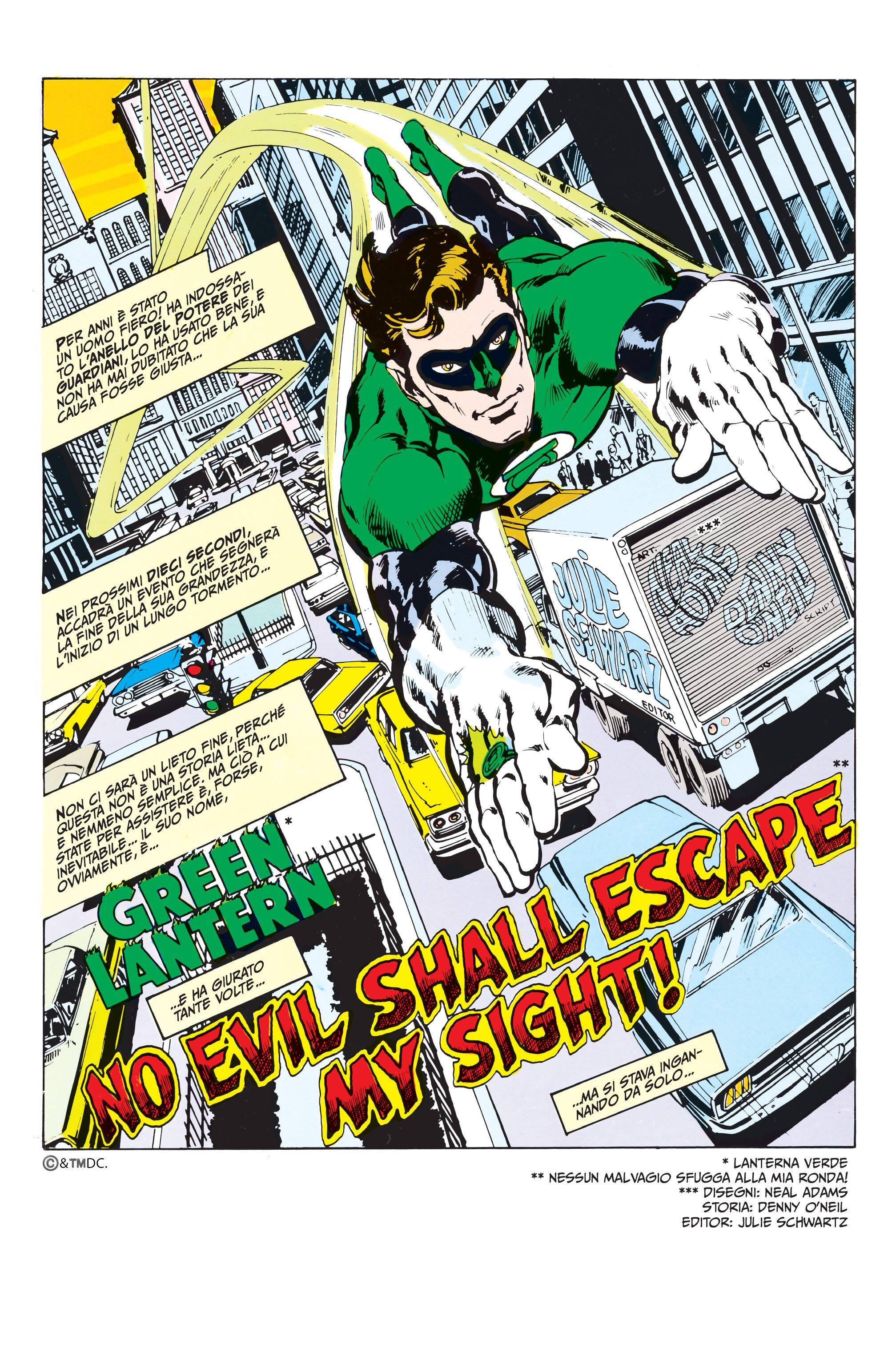 Una tavola tratta da Lanterna Verde/Freccia Verde di Dennis O'Neil e Neal Adams