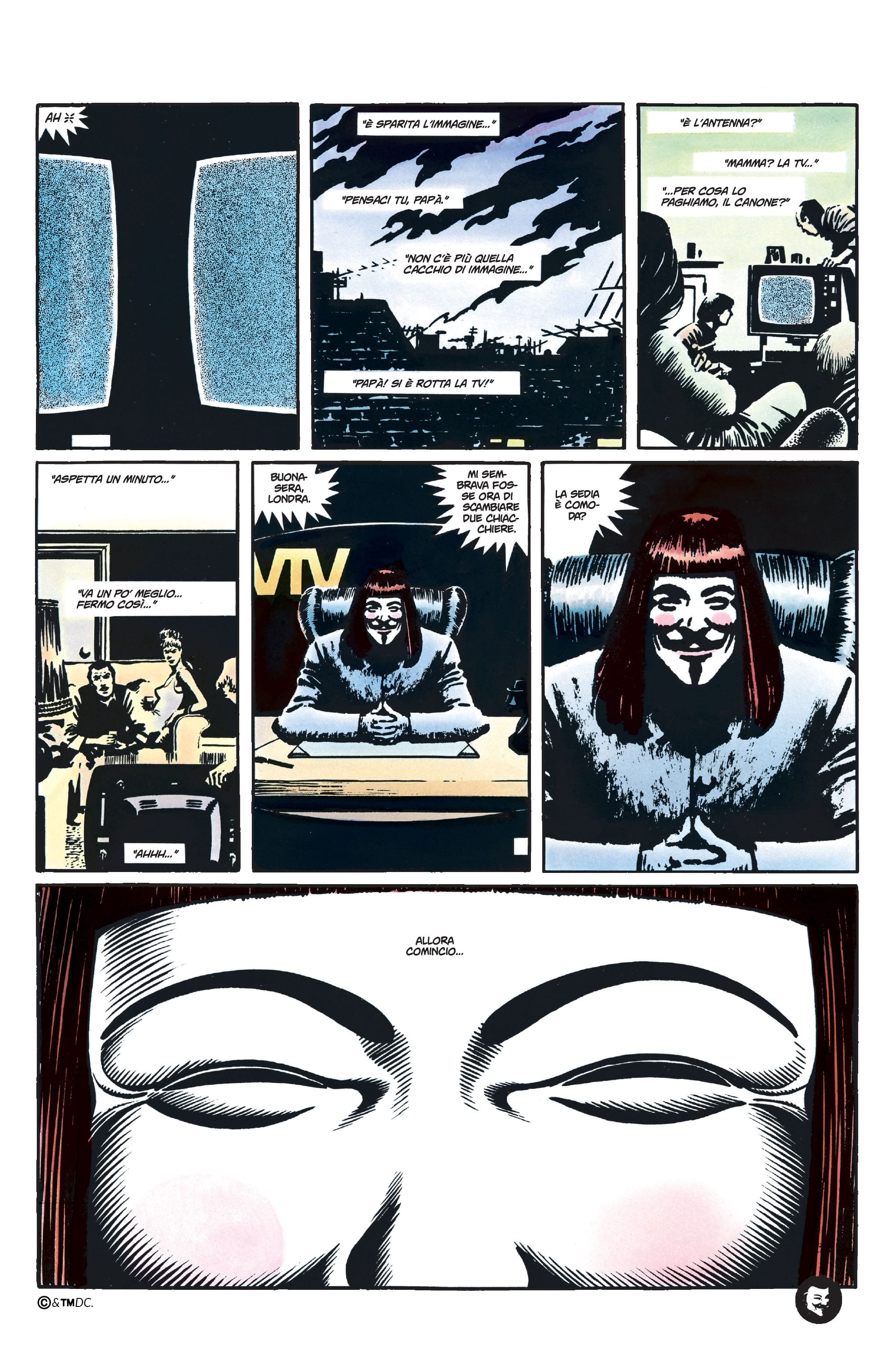 Immagine tratta da V per Vendetta, edizione Absolute, DC Comics Panini
