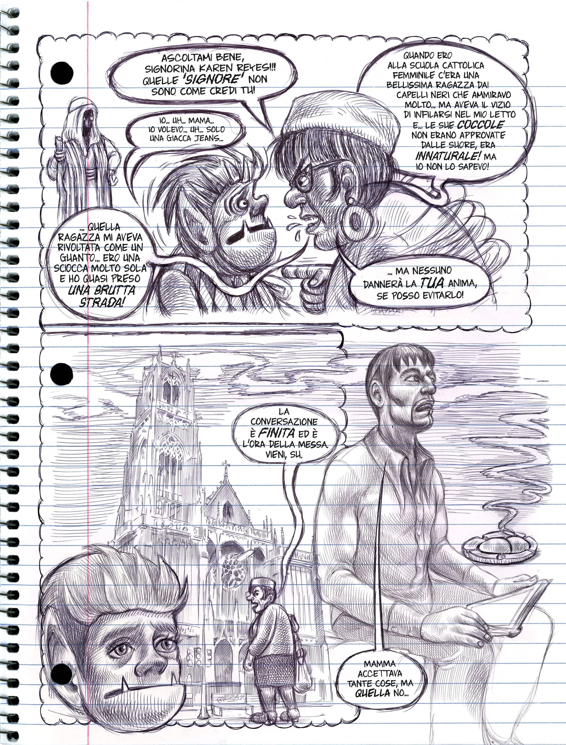 Una tavola estratta da La mia cosa preferita sono i mostri volume 2, graphic novel di Emil Ferris