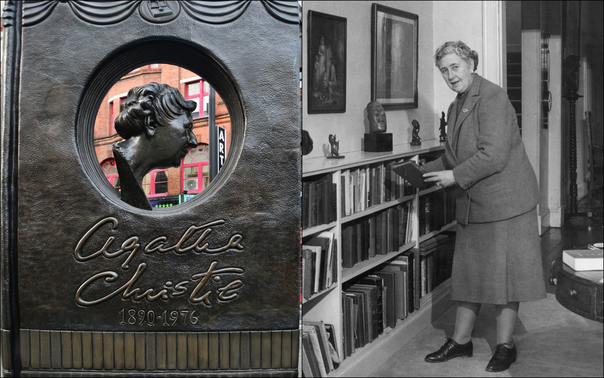 Agatha Christie e il monumento a lei dedicato a Londra La scrittrice Agatha Christie