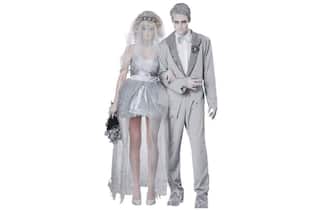 Coppia di costumi tema sposi zombie 