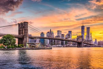 Nella foto New York al tramonto