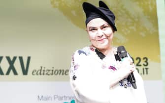 Salone del Libro di Torino, Michela Murgia ospite in sala Oro, il 19 maggio 2023 ANSA/JESSICA PASQUALON