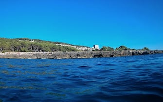 Nardo, Lecce, Apulia, Italy - July 19, 2016: view of the bay from the sea of Porto Selvaggio