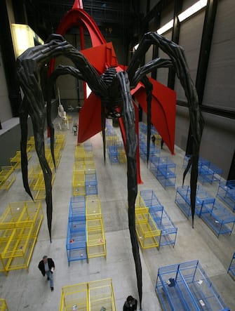 An art exhibition by French artist Dominique Gonzalez-Foerster is pictured at the Tate Modern gallery in London, on October 13, 2008. The exhibition explores the notion of shelter, inspired by ideas of real and fictional situations when London has been under attack, by both war and the weather. AFP PHOTO/CARL DE SOUZA  (Photo credit should read CARL DE SOUZA/AFP via Getty Images)