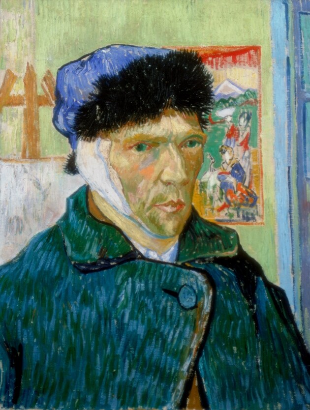 "Autoritratto con orecchio tagliato" di Vincent Van Gogh "Autoritratto con orecchio tagliato" di Vincent Van Gogh