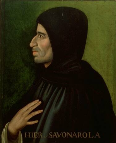 Nella foto distribuita dall'ufficio stampa il 24 aprile 2013 un ritratto di Girolamo Savonarola di autore anonimo, olio su tela, 60x49 cm., conservato ai
Musei Civici di Como, ed esposto alla mostra  'Il principe di Niccolo' Macchiavelli e il suo tempo. 1513-2013", al Vittoriano di Roma.
ANSA/UFFICIO STAMPA
++NO SALES - EDITORIAL USE ONLY++