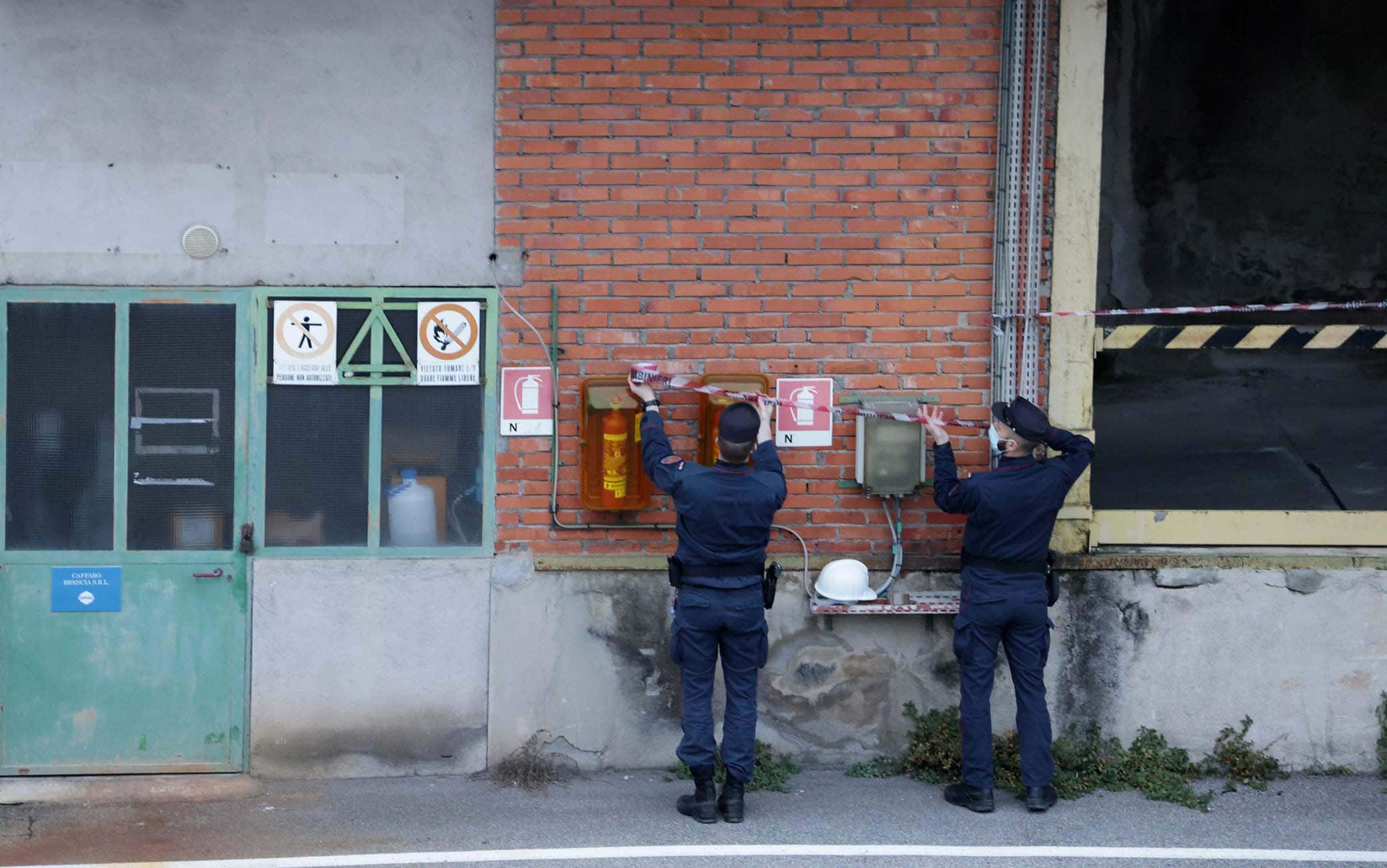 Carabinieri Forestale seize the plants of Caffaro, a historic company in the heart of the city since 2003, due to the continuous pollution of the plant, with values ??of chromium and mercury well above the legal parameters in Brescia, Italy, 09 February 2021.
 Ansa Filippo Venezia
