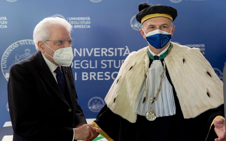 Sergio Mattarella all'università di Brescia Sergio Mattarella all'università di Brescia