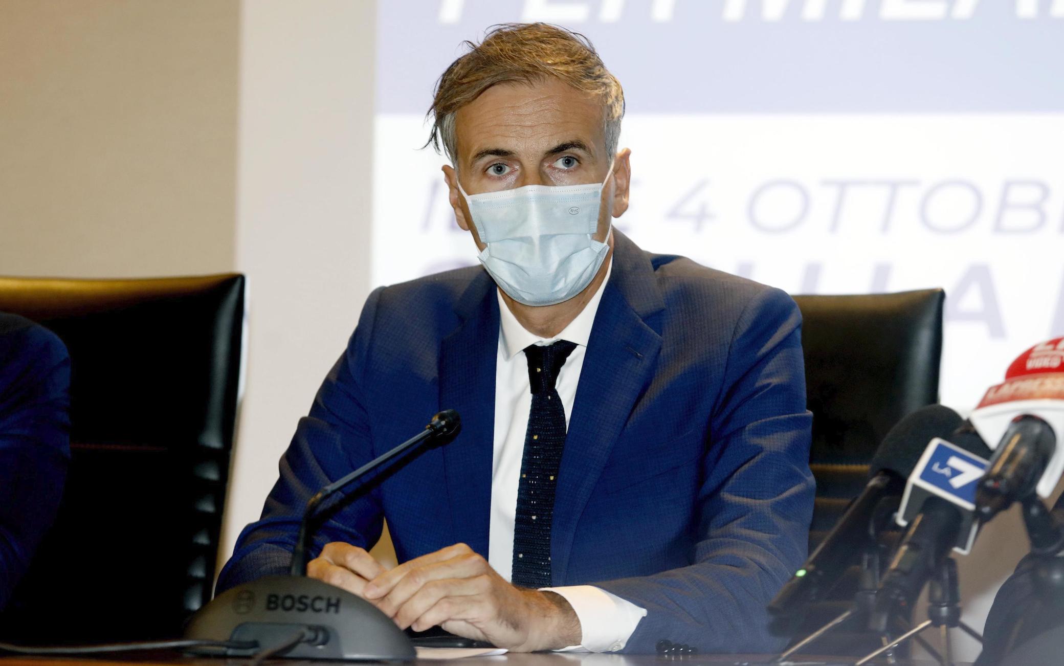 Alessandro Fermi durante la conferenza stampa