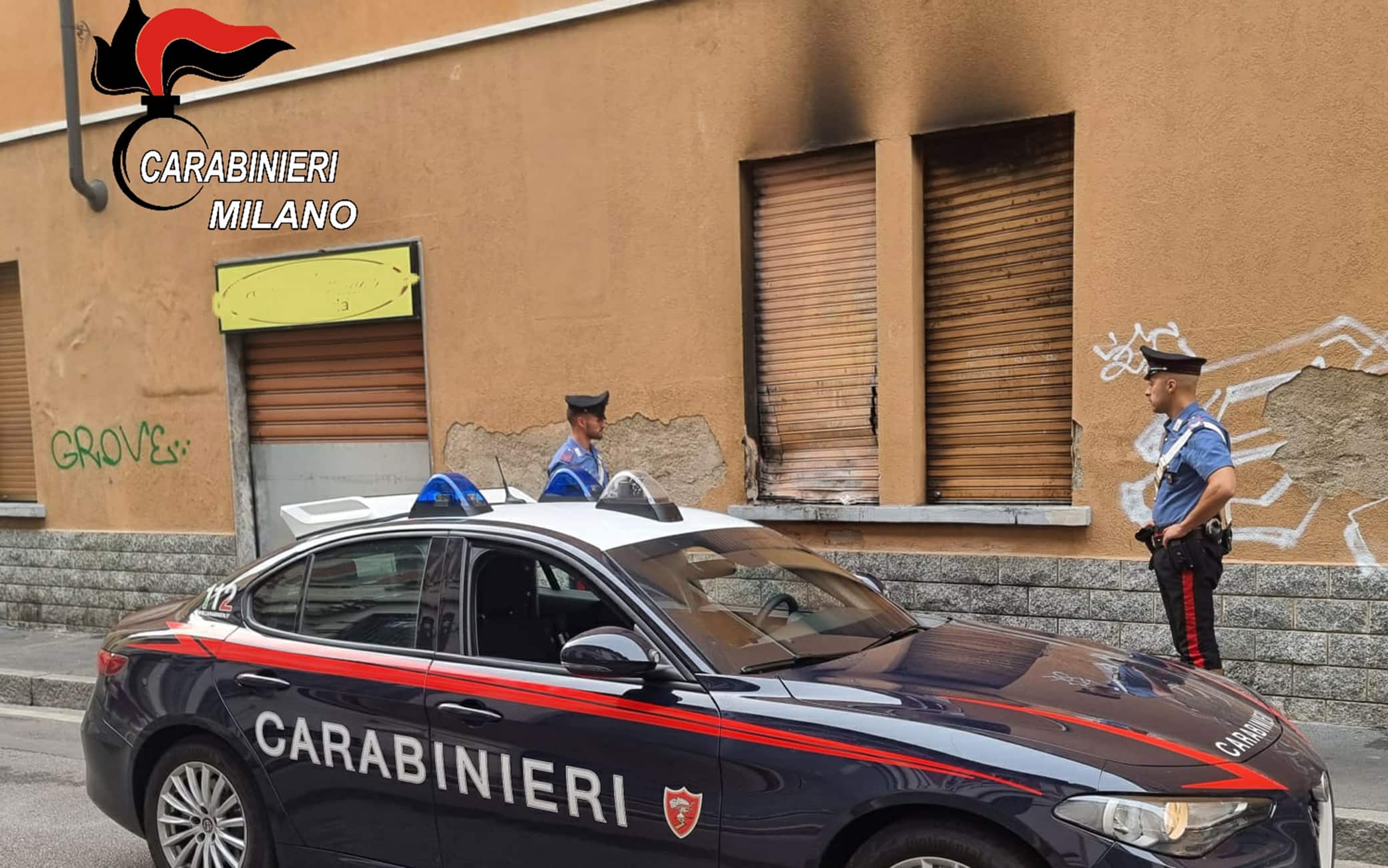 Incendio doloso pasticceria Gola e Vanità Corsico - Per edizione Milano metropoli - 17 agosto 2022 - Foto Spf/ANSA