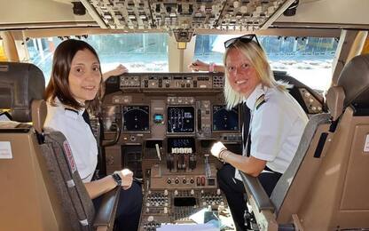 Malpensa, decollato il primo Boeing 747 con equipaggio di sole donne