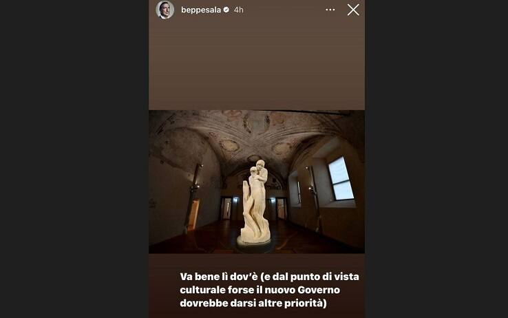 La storia Instagram con cui Beppe Sala replica a Vittorio Sgarbi