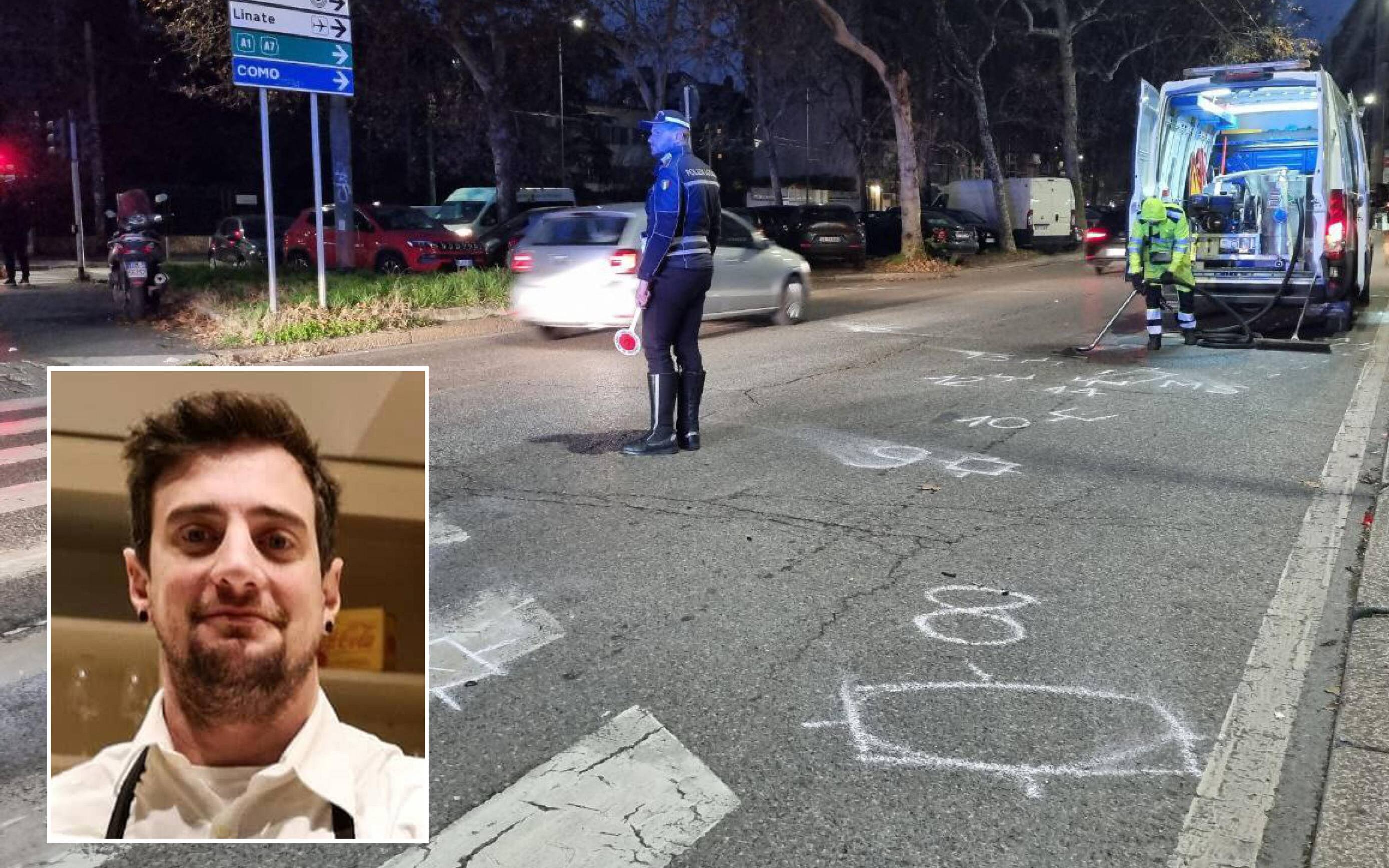 COMBO Ciclista investito e ucciso nella notte a Milano
foto grande di Andrea Fasani e foto piccola da FB