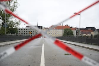 BAD FUESSING, GERMANY - MAY 14: A temporarily closed border crossings point between Bavaria/Germany and Austria is pictured at Simbach am Inn near Bad Fuessing during the novel coronavirus crisis on May 14, 2020 near Bad Fuessing, Germany. Germany has announced a timetable for relaxing border restrictions that have been in effect since March as part of measures meant stem the spread of the virus. The timetable includes fully opening the border to Luxembourg starting May 16 and the borders to Austria, France and Switzerland by June 15. Until then every car will no longer be checked as is currently the practice, where only drivers with an adequate reason, such as commuting to work, are allowed to cross. Commercial and tourism interests have been pleading for a reopening of the borders. (Photo by Alexander Hassenstein/Getty Images)