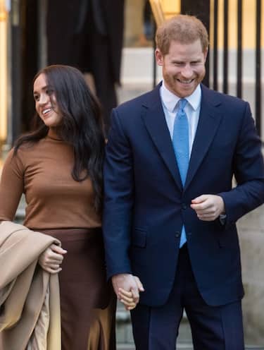 LONDON, ENGLAND - JANUARY 07: Prince Harry, Duke of Sussex and Meghan, Duchess of Sussex visit Canada House on January 07, 2020 in London, England. (Photo by Samir Hussein/WireImage)