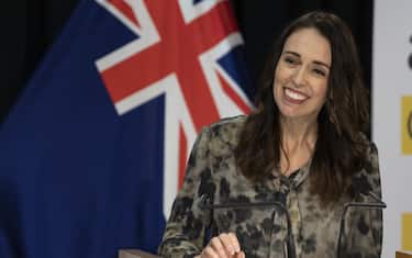 20/05/2020 PHOTO: Kevin Stent/POOL.
Prime Minister of New Zealand Jacinda Ardern at a Covid -19 press conference,Beehive Theatrette,Parliament,Wellington,New Zealand.