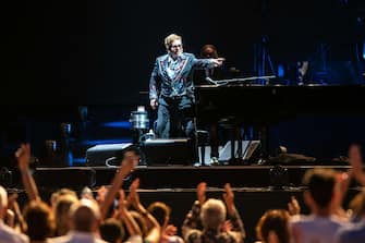 July 7, 2019 - Lucca, Italy - Elton John sing on stage of Lucca Summer Festival in front of 20000 people. (Credit Image: Â© Stefano Dalle Luche/Pacific Press via ZUMA Wire) (Stefano Dalle Luche / IPA/Fotogramma, Lucca - 2019-07-07) p.s. la foto e' utilizzabile nel rispetto del contesto in cui e' stata scattata, e senza intento diffamatorio del decoro delle persone rappresentate