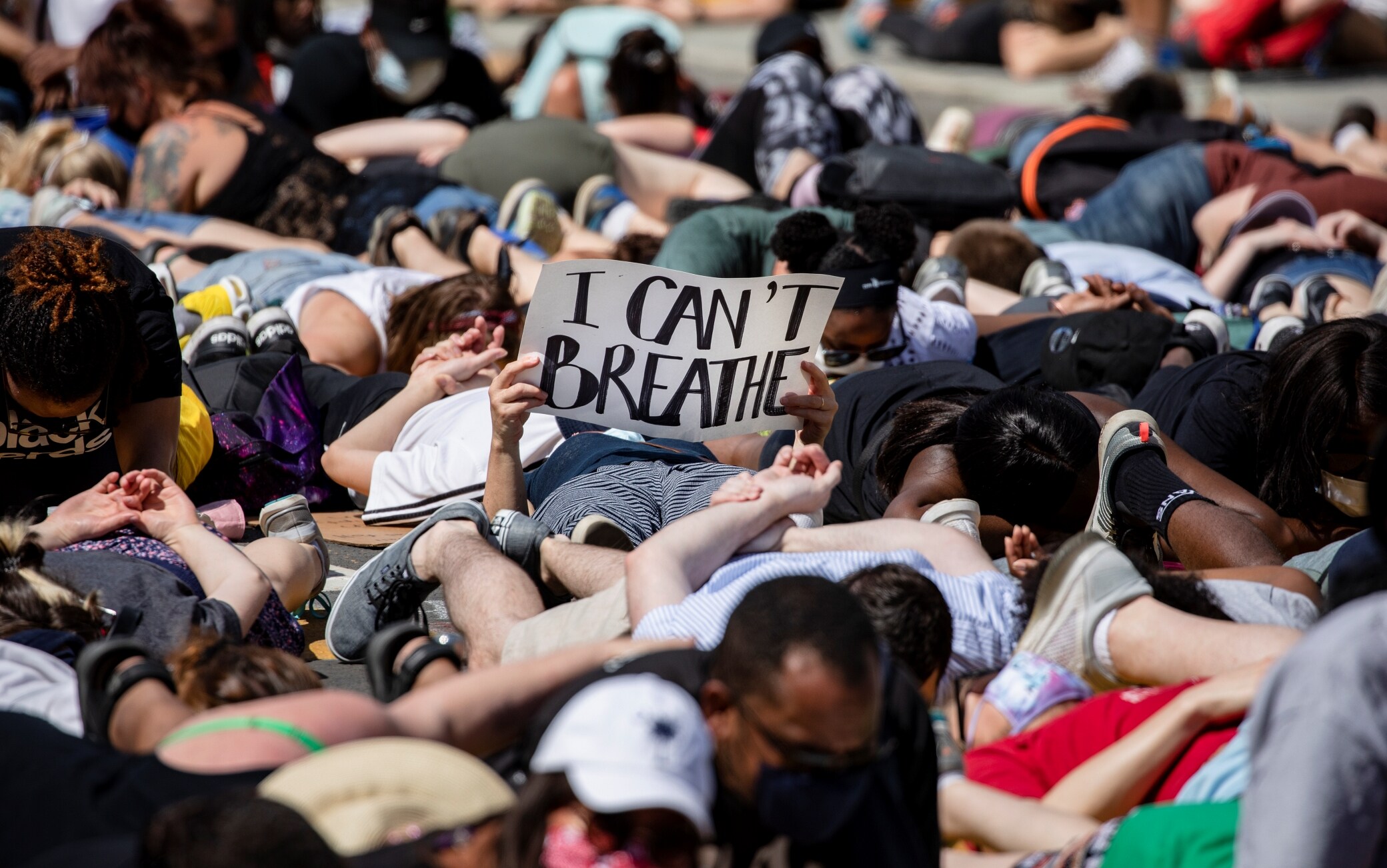 Un momento della protesta a Washington