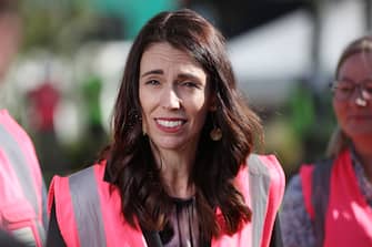 TAURANGA, NEW ZEALAND - JUNE 09: Prime Minister Jacinda Ardern speaks to the media after the visit to Trevelyanâ  s Kiwifruit and Avocado Packhouse on June 09, 2020 in Tauranga, New Zealand. COVID-19 restrictions were lifted from midnight as New Zealand moved to COVID-19 Alert Level 1 as the government confirmed there are zero active cases in the country. The lifting of restrictions under Alert Level 1 will see life mostly return to normal in New Zealand, however strict border measures will remain with mandatory isolation and quarantine for any overseas arrivals. New Zealanders are also being asked to keep diaries in the event of a second wave of infections. (Photo by Michael Bradley/Getty Images)