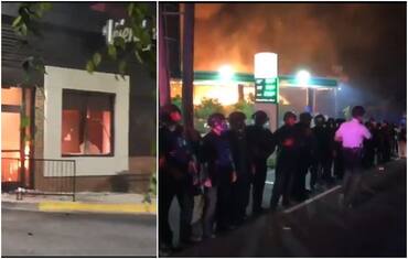 Atlanta, manifestanti incendiano il ristorante Wendy’s. VIDEO