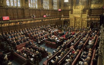 The House of Lords chamber sits in session at the Houses of Parliament in London on October 31, 2017. 
The House of Lords is the upper house of the UK parliament.  / AFP PHOTO / POOL / Dan Kitwood        (Photo credit should read DAN KITWOOD/AFP via Getty Images)