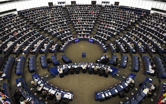 1156220929 Members of the European Parliament take part in a voting session during a plenary session at the European Parliament on July 18, 2019 in Strasbourg, eastern France. (Photo by FREDERICK FLORIN / AFP) (Photo credit should read FREDERICK FLORIN/AFP via Getty Images)